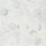Carrara White 2inch Hexagon Honed