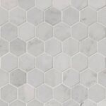 Carrara White 2inch Hexagon Polished