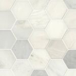 Simply White 3in Hexagon Polished Mosaic