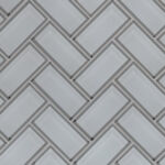 Gardenia Glass Beveled Herringbone 8mm