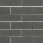 Metallic Gray Beveled Glass Tile 4x12