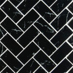 Nero Marquina herringbone 2x4