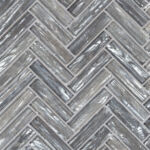 Metallic Mist Herringbone Glass Tile 8mm