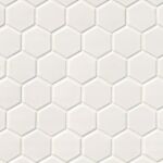 White Glossy 2X2 Hexagon Mosaic