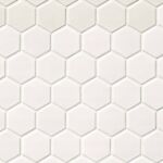 White Matte 2X2 Hexagon Mosaic Tiles